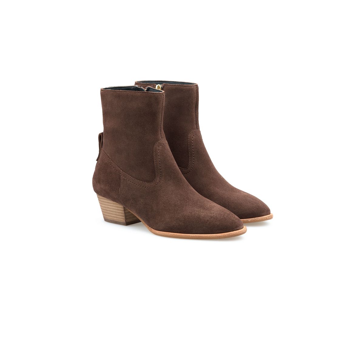 Suede-Stiefeletten mit spitzer Kappe
