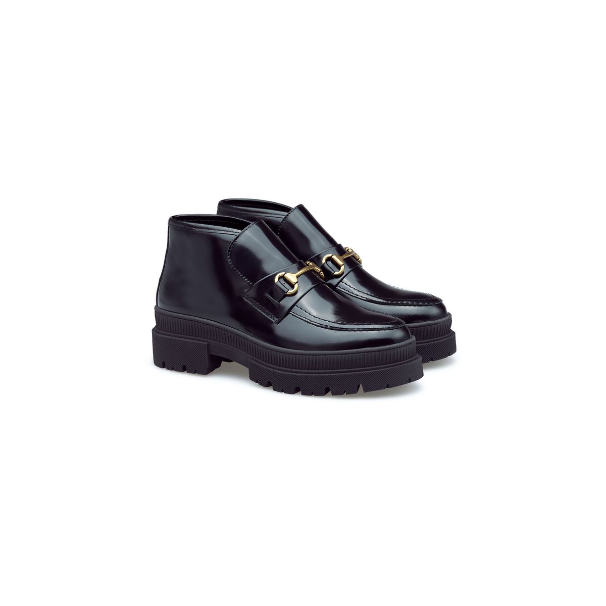 Chunky Stiefeletten mit Horsebit-Detail