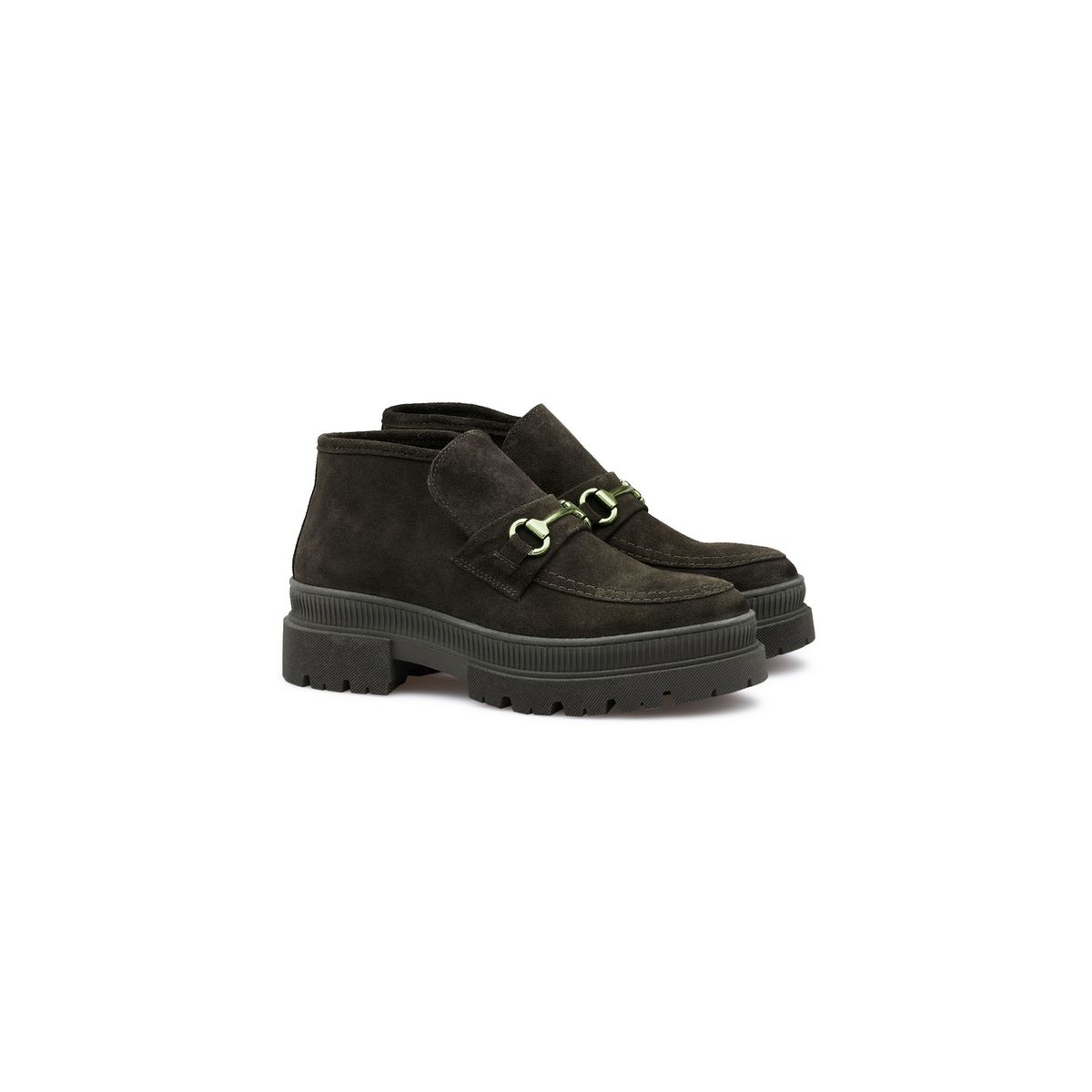 Rauleder Slipper Stiefeletten mit Trense