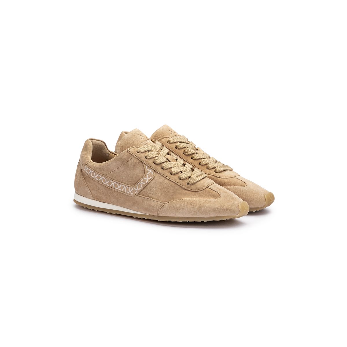 Wildleder Low-Top Sneaker mit Nahtdetails