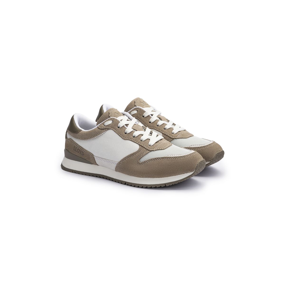 Lagen-Look Low-Top aus Mesh-Rauleder