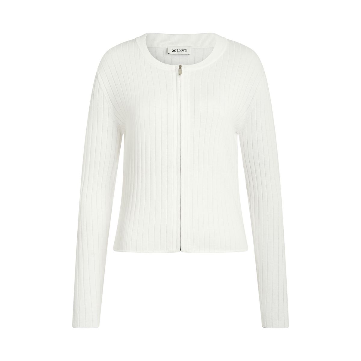 Gerippter Baumwoll-Kaschmir Strickcardigan