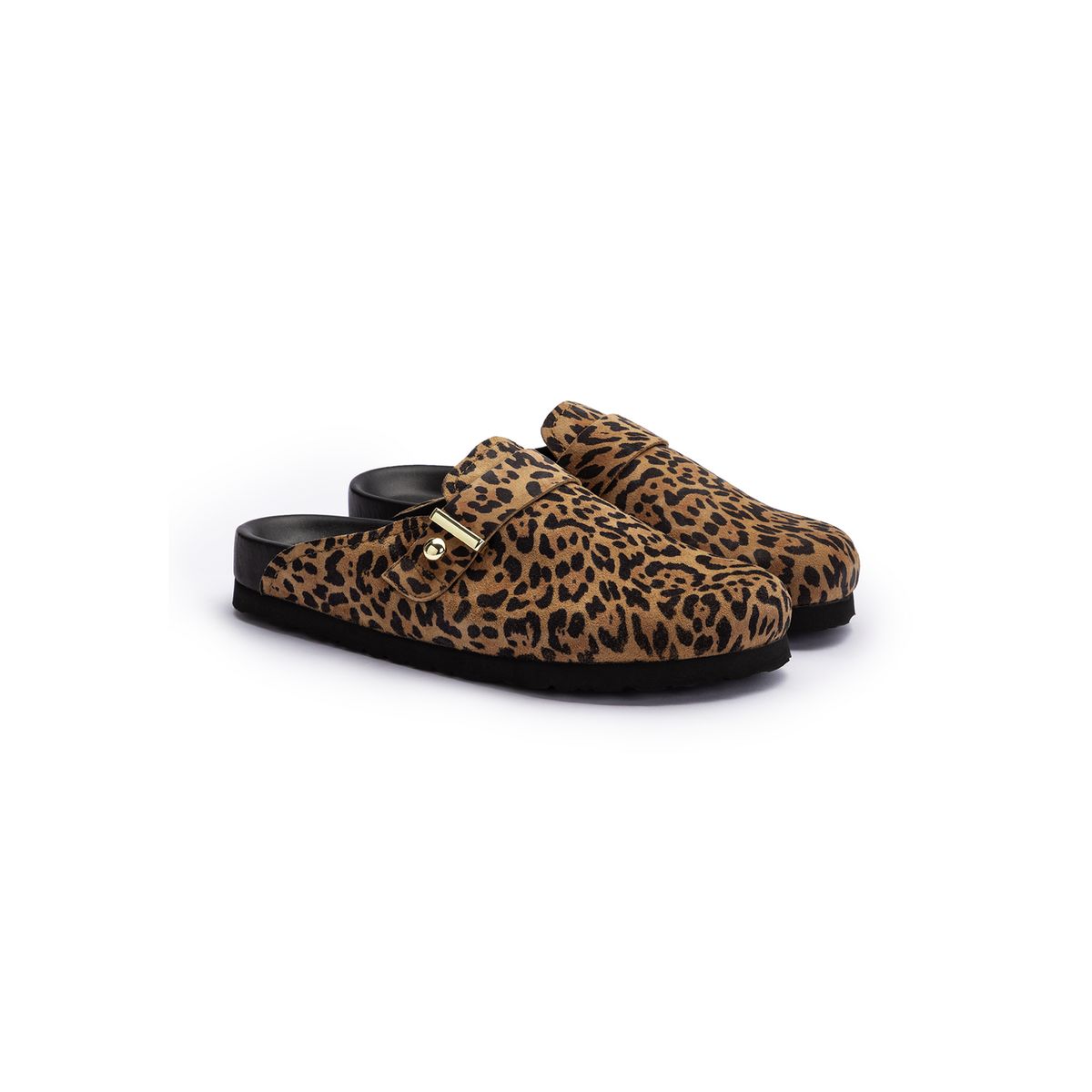 Pantoletten mit Leopardenmuster