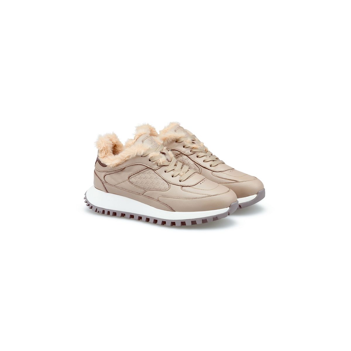 Leder-Sneaker mit Warmfutter