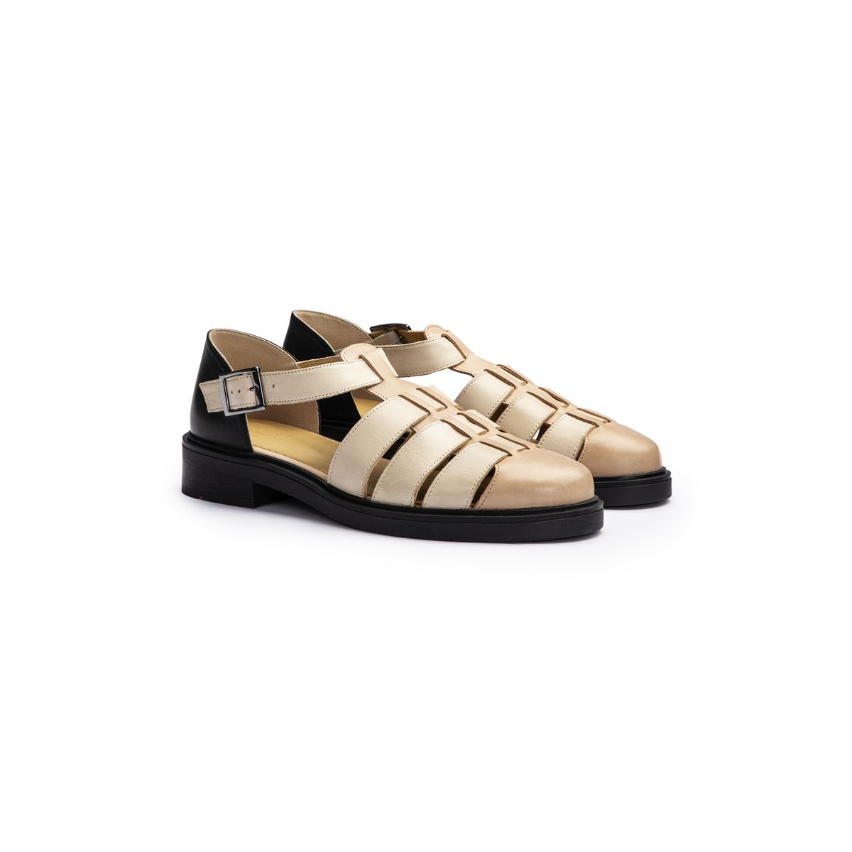 Sandalen mit Blockabsatz und Käfig-Design