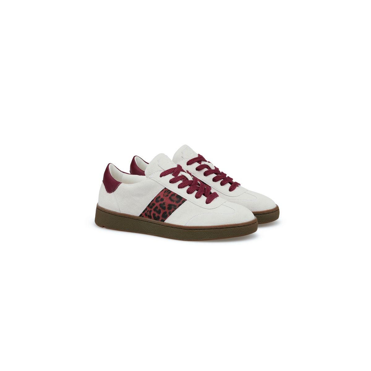 Low-Top Sneaker mit Leoparden-Detail
