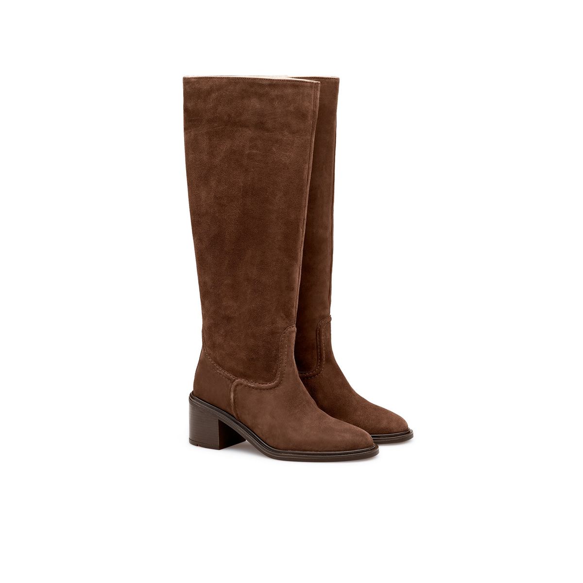 Klassische kniehohe Wildlederstiefel