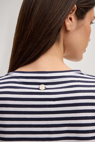 Gestreiftes Shirt mit angeschnittenen Ärmeln