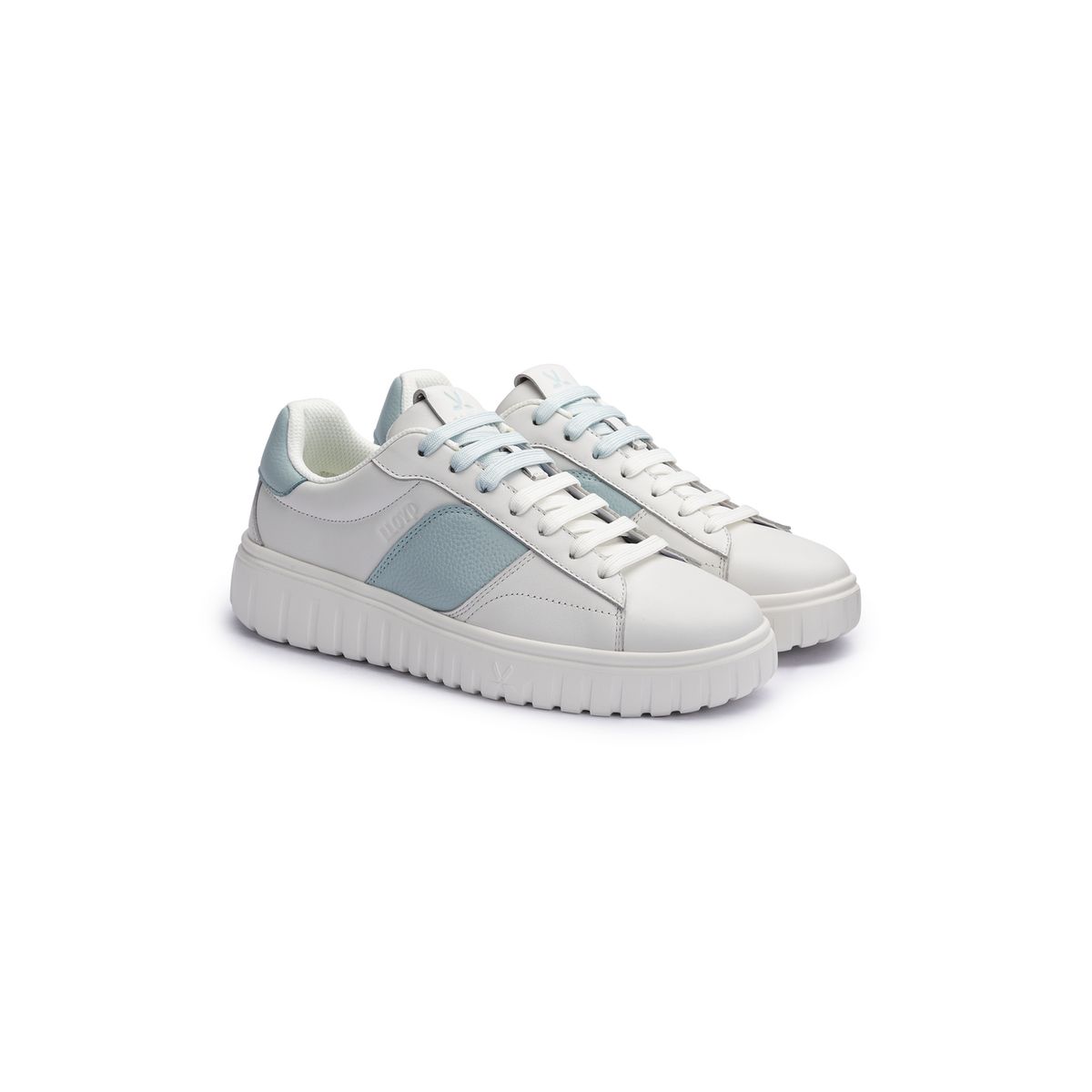 Leder-Sneaker mit Plateausohle