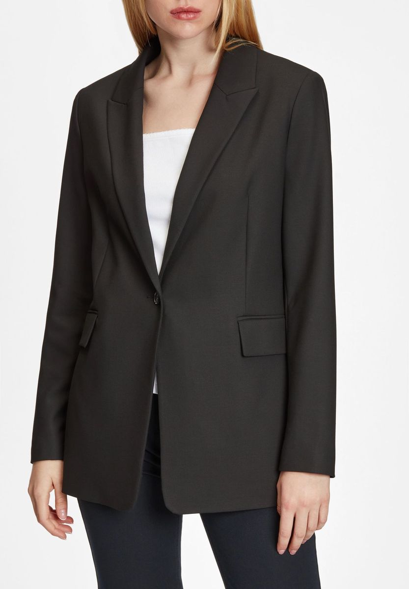 Eleganter Longblazer mit Einknopf-Verschluss