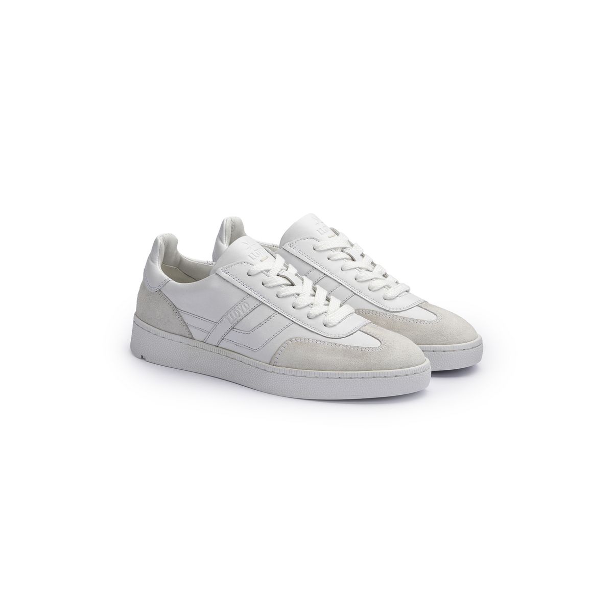 Low-Top-Sneaker aus Glatt- und Rauleder