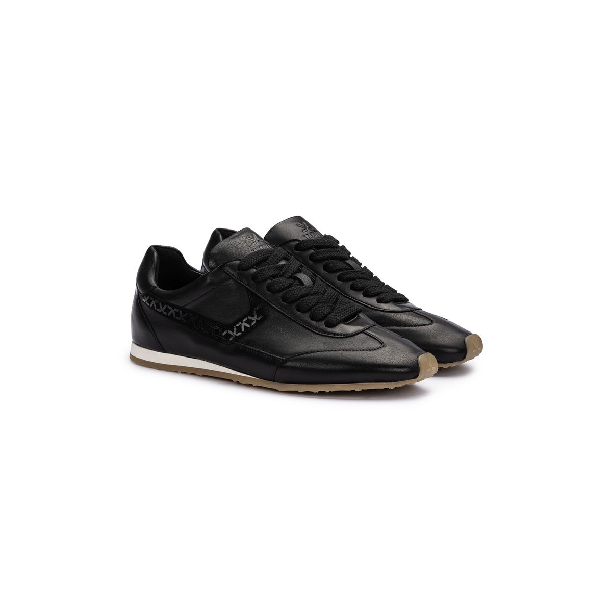 Schmale Low-Top Leder-Sneaker