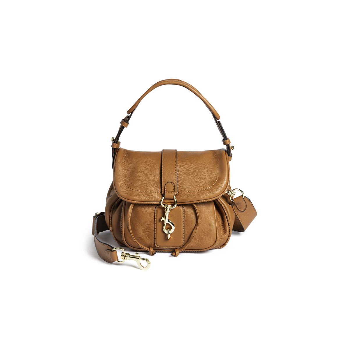 Schultertasche aus genarbtem Leder