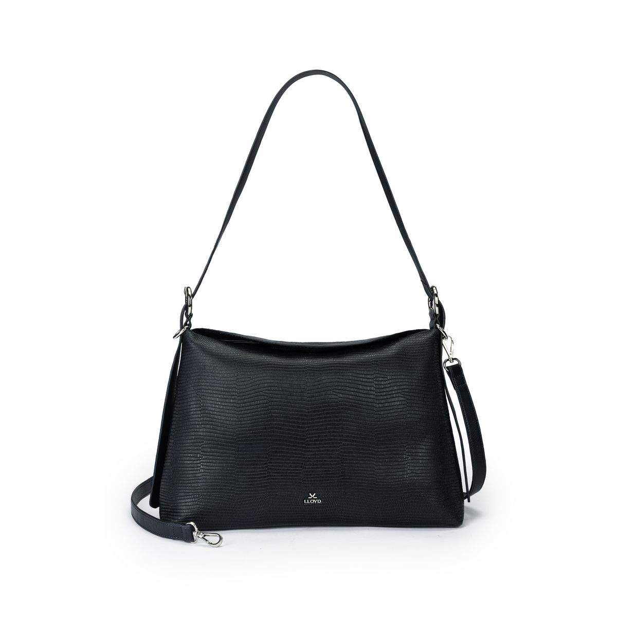 Strukturierte Leder-Schultertasche