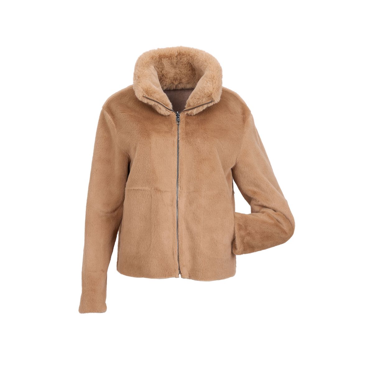 Wendbare Plüsch-Webpelzjacke