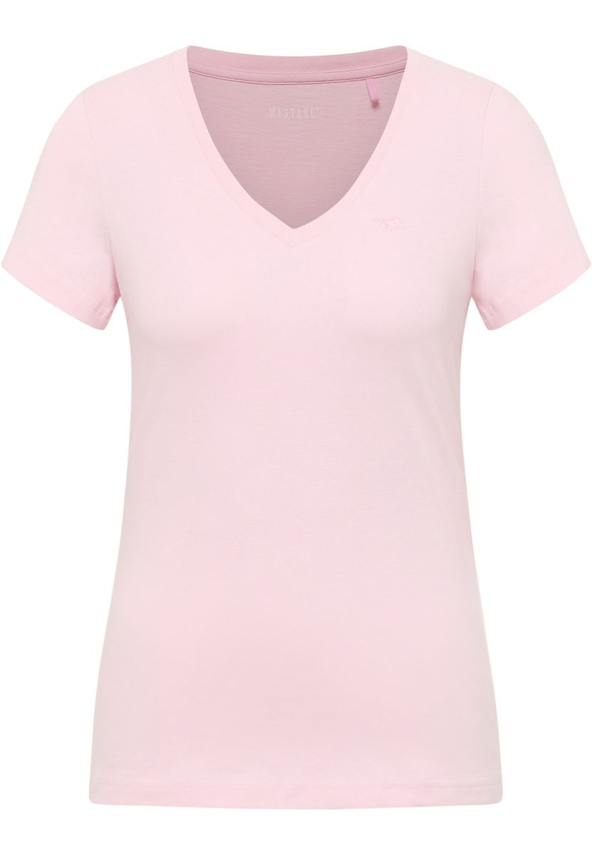 Tailliertes Bio-Baumwoll-T-Shirt mit V-Ausschnitt