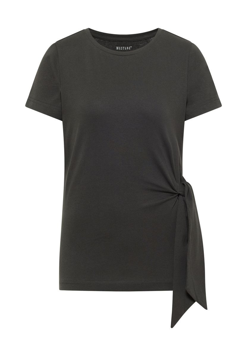 Kurzarm-T-Shirt mit seitlichem Knotendetail