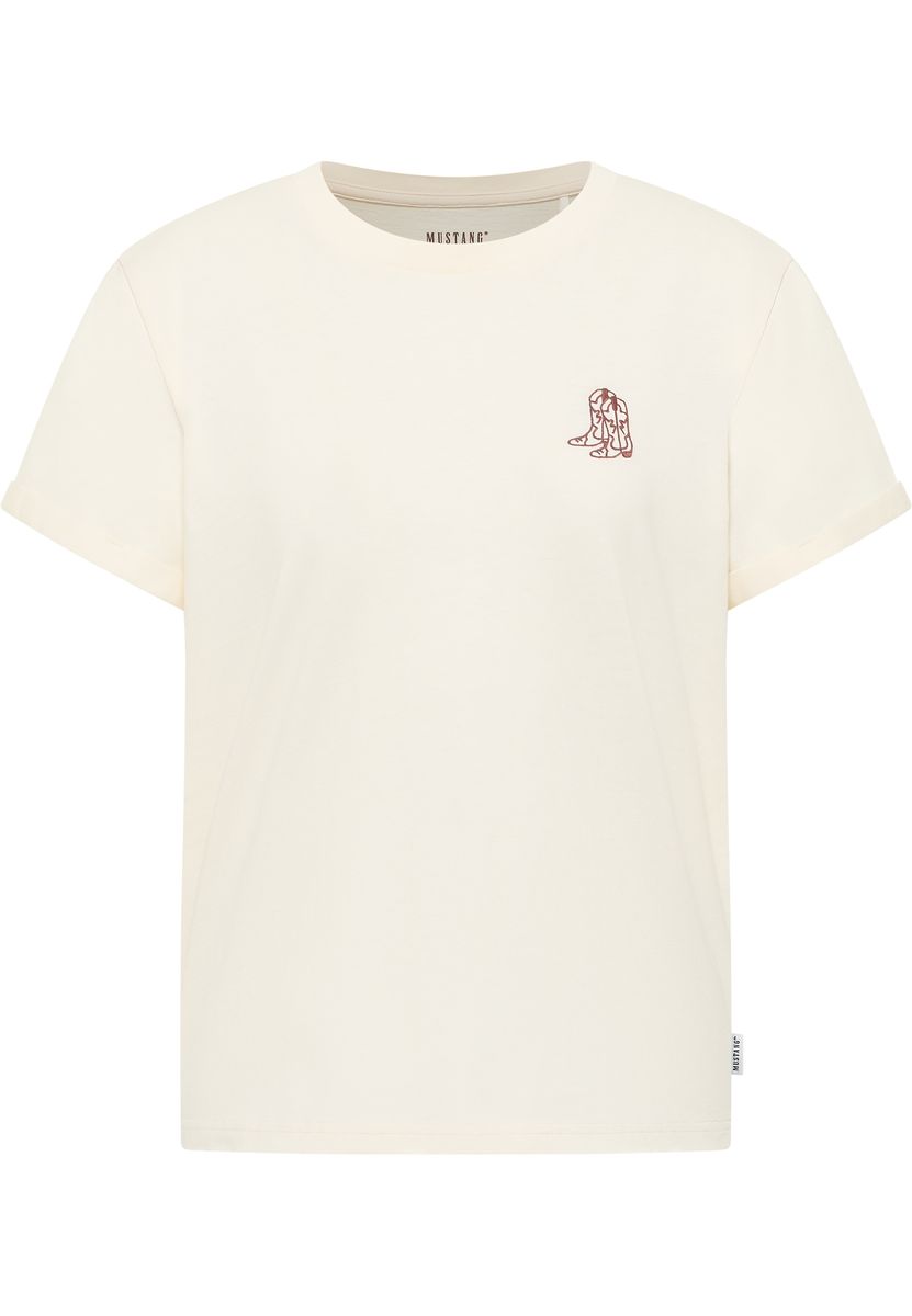Baumwoll-Shirt mit Westernstiefel-Grafik