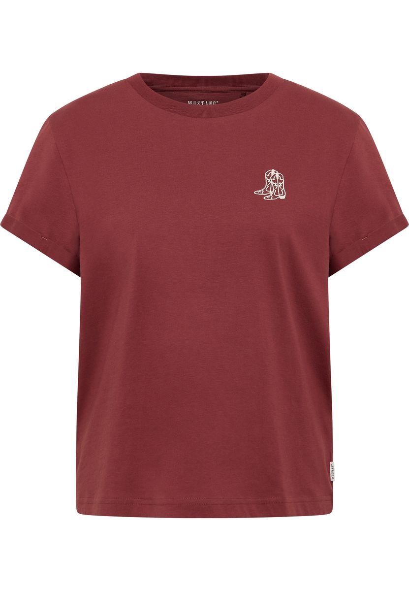 Lockeres Baumwoll-T-Shirt mit Western-Print