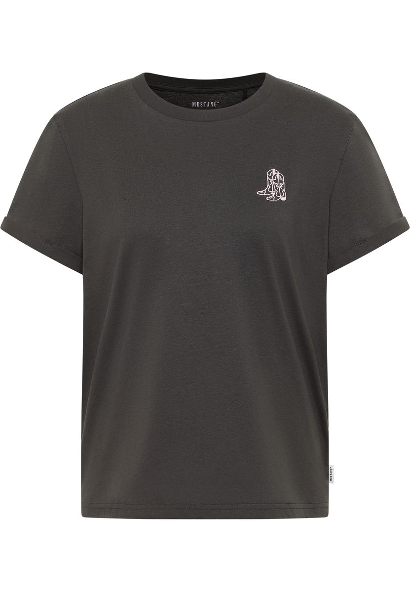 Lockeres T-Shirt mit Westernstiefel-Print