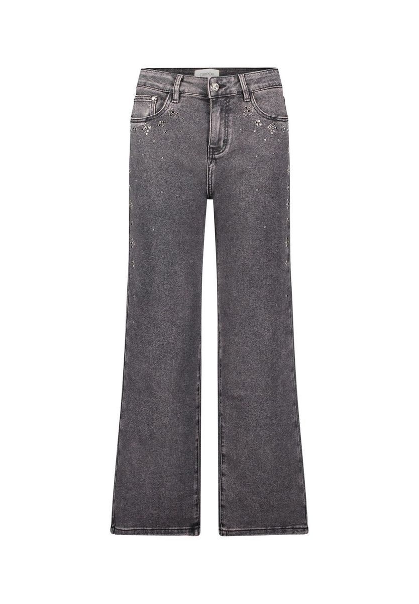 Gerade Jeans mit Strass-Verzierung