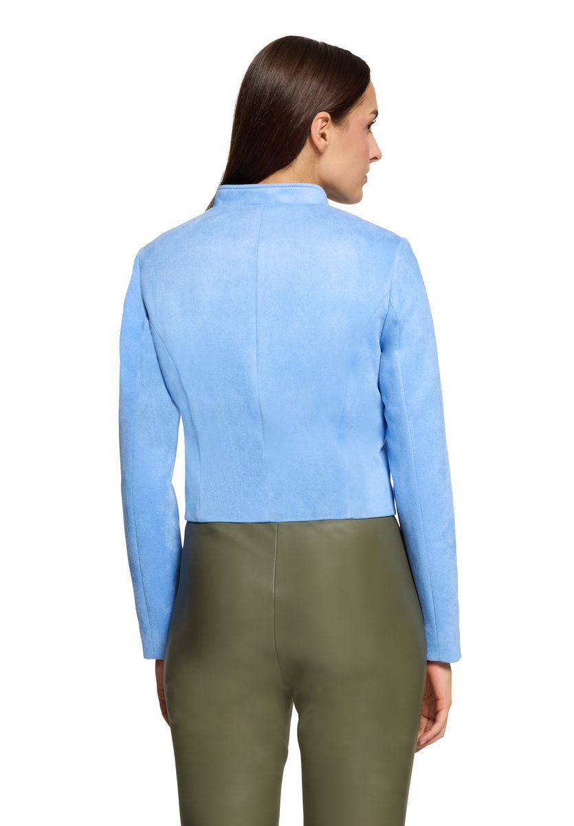 Taillierte Bikerjacke in Wildlederoptik