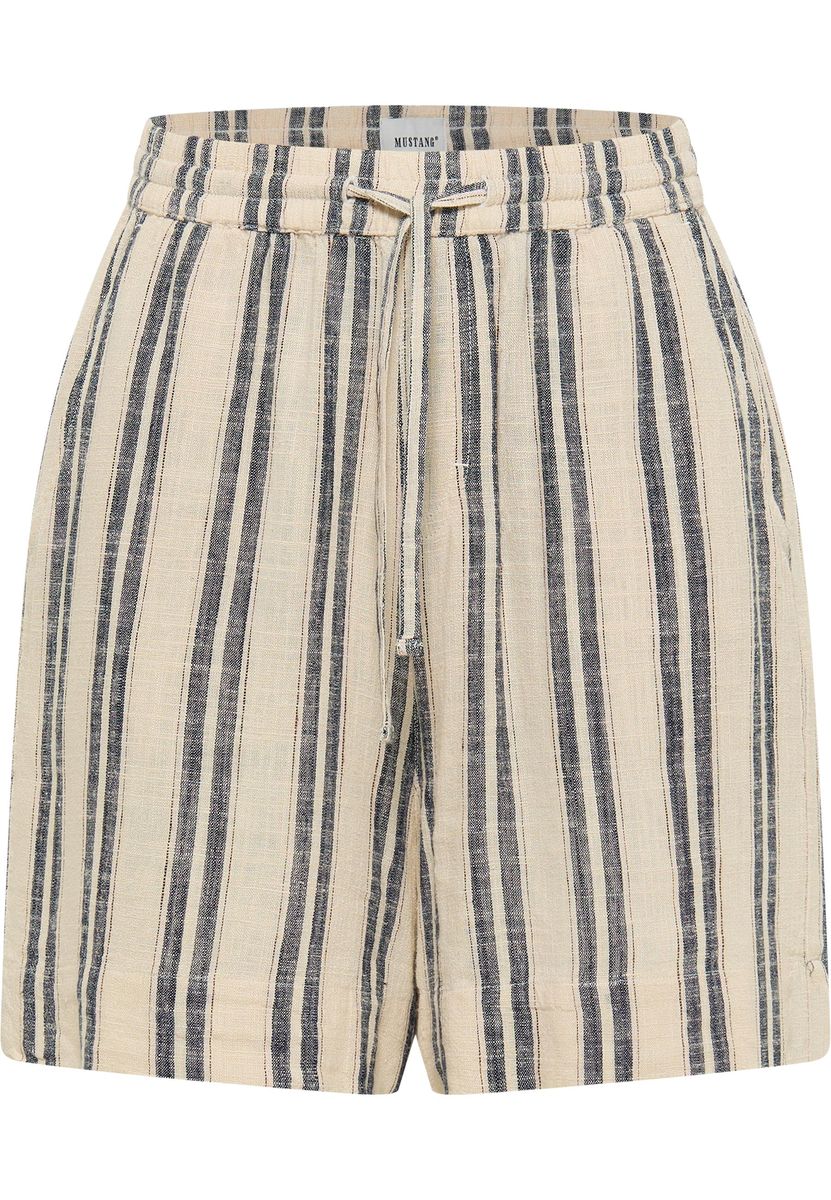 Leichte gestreifte Shorts mit Leinenanteil