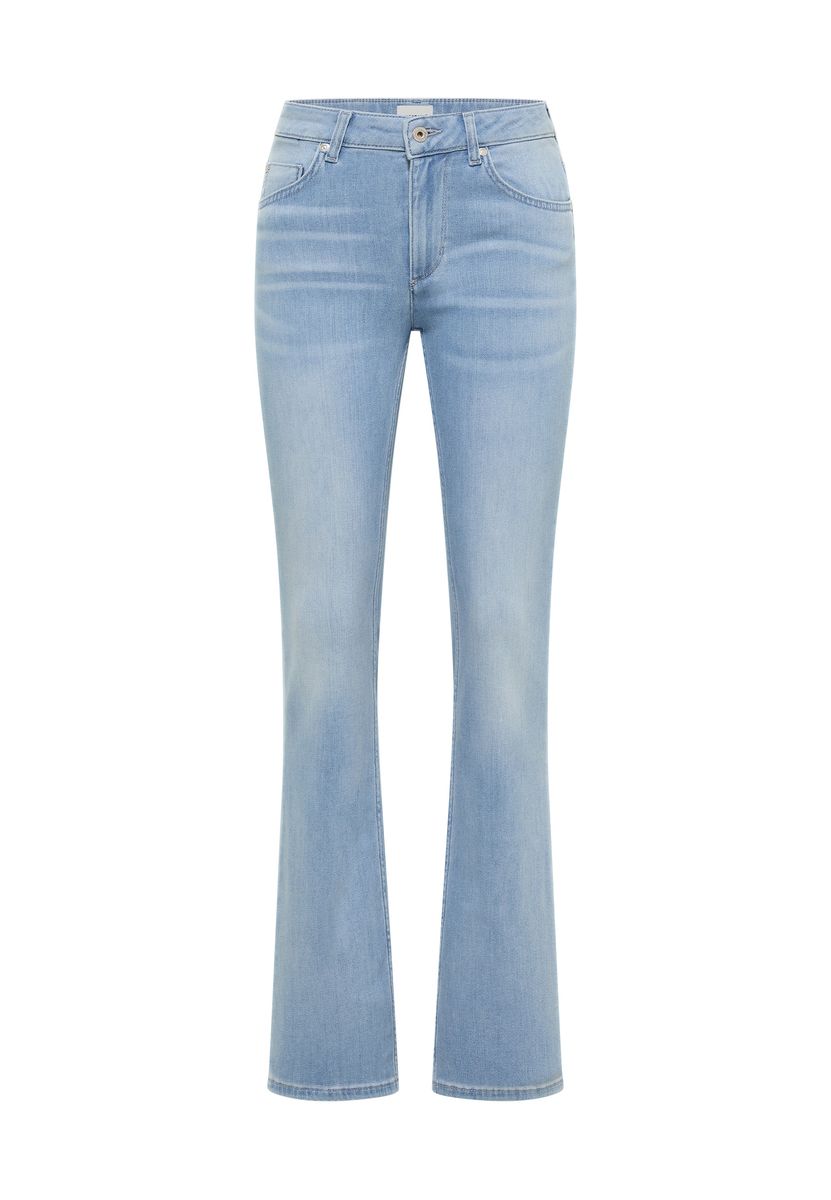 Schmal geschnittene Jeans mit ausgestelltem Bein