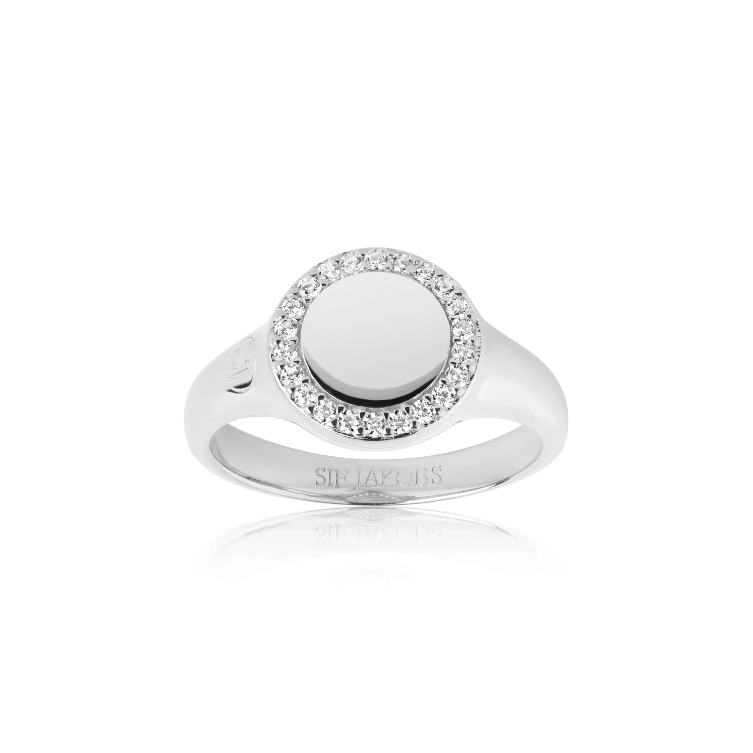 Eleganter Pavé Halo Siegelring
