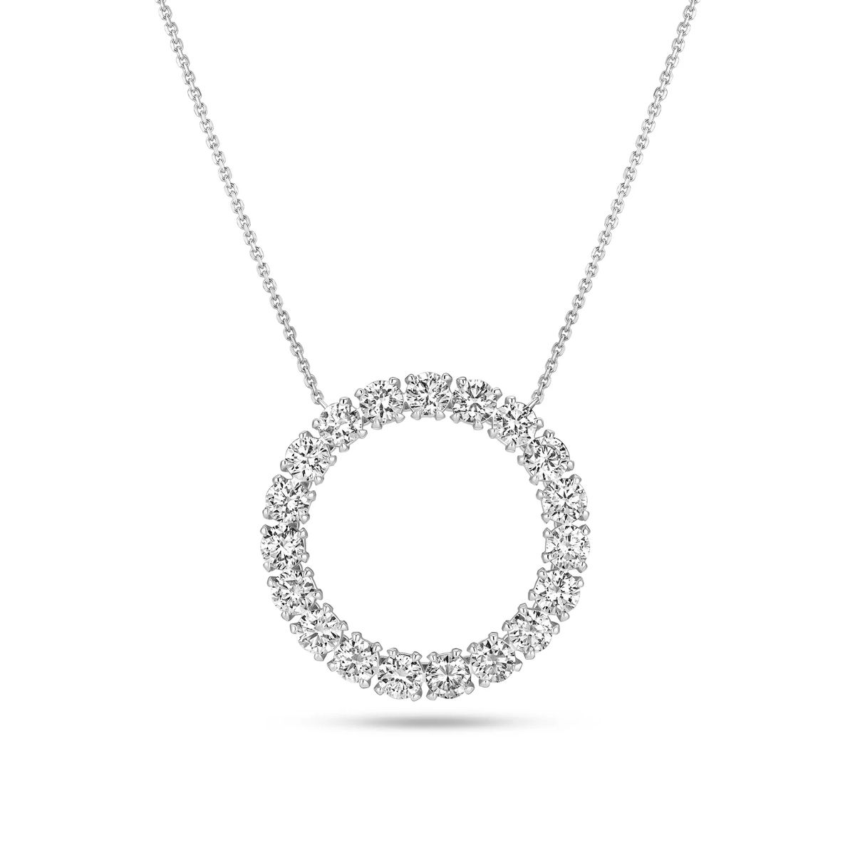 Elegante Halskette mit Diamantkreis-Anhänger