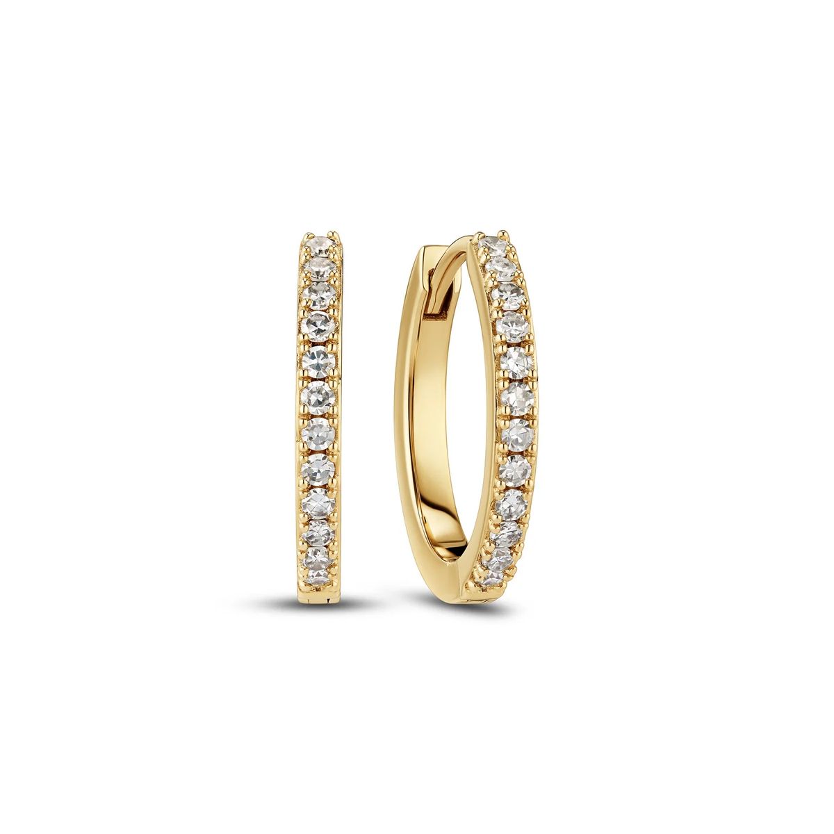 Diamantbesetzte Huggie-Creolen