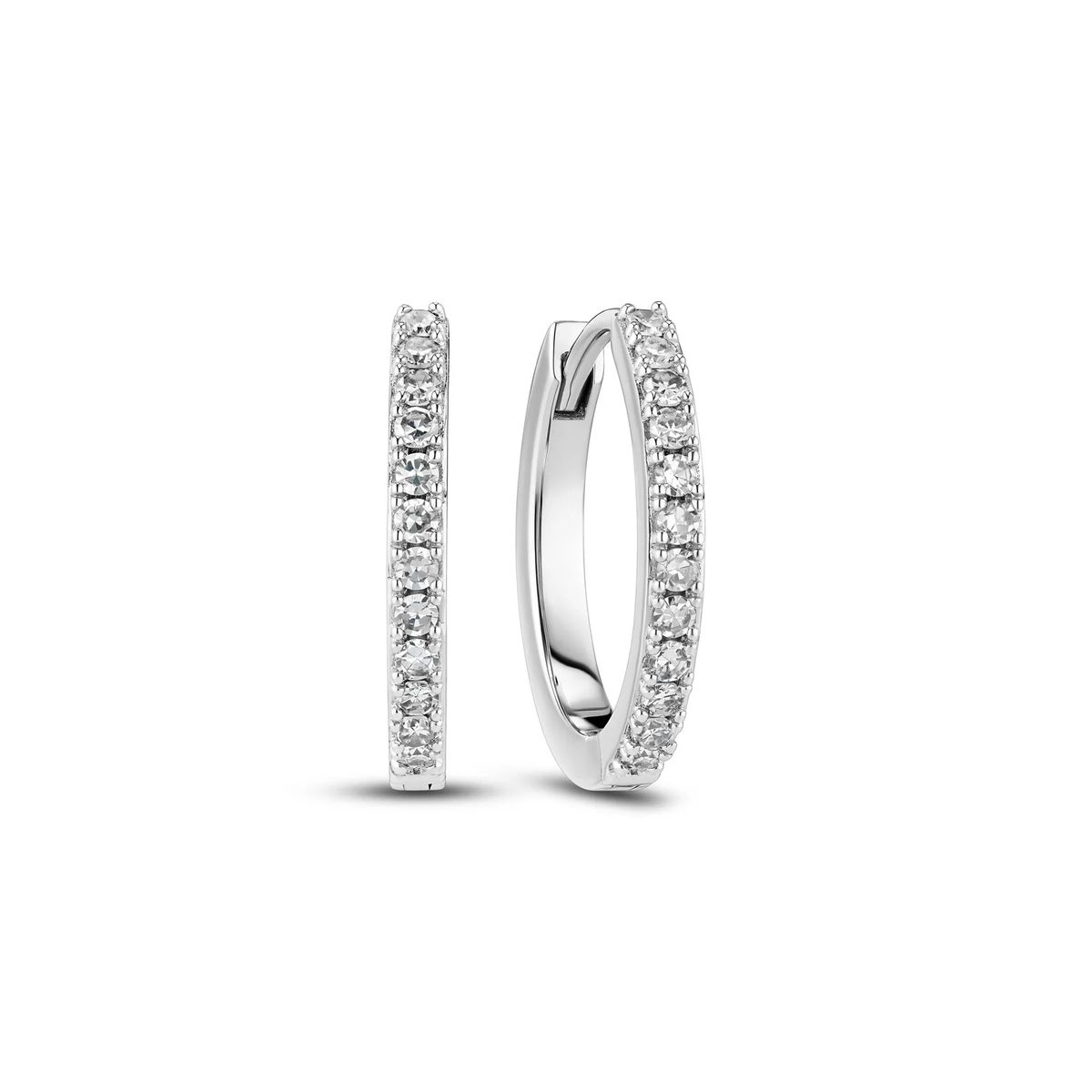Mit Diamanten Besetzte Huggie-Creolen