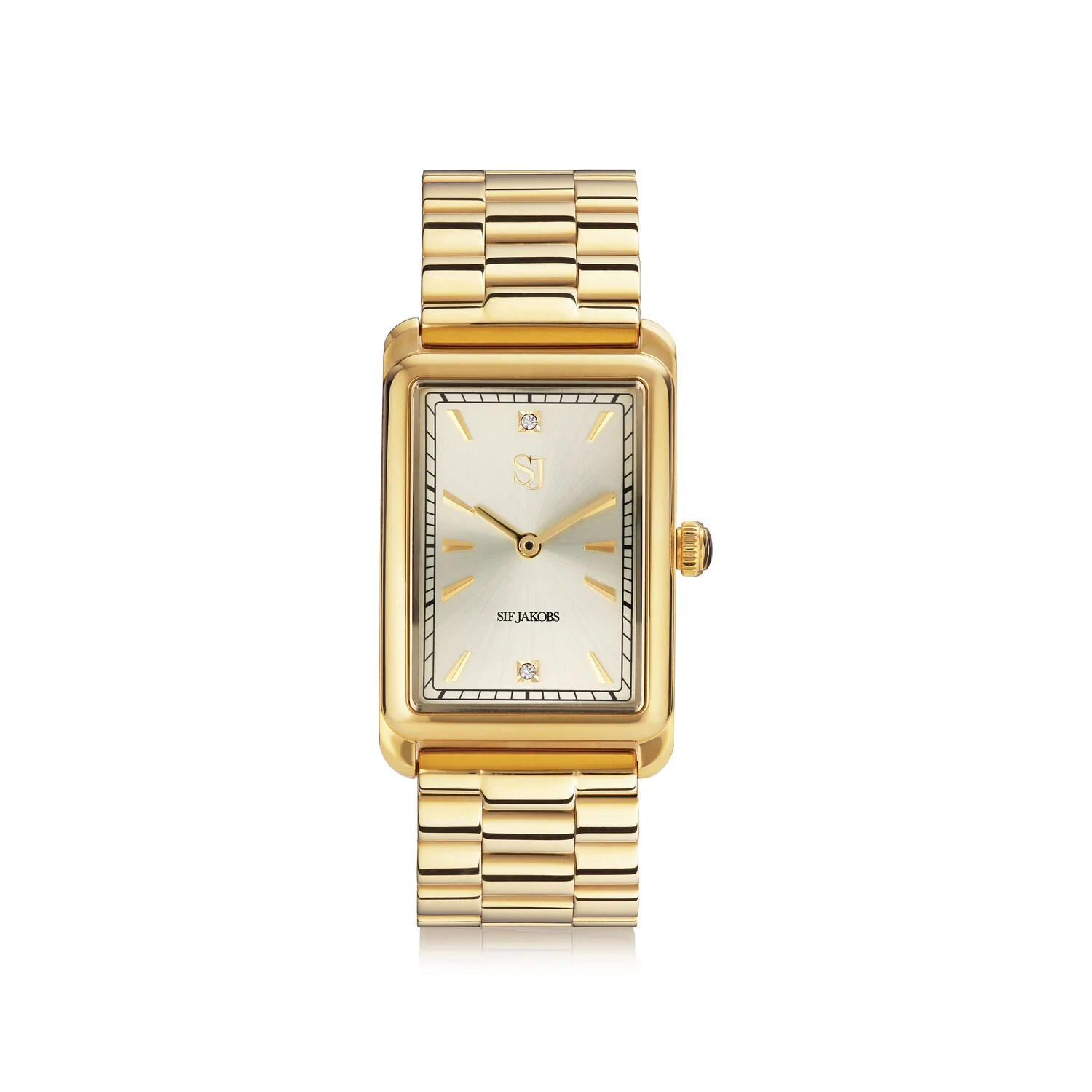 Elegante rechteckige Gliederarmbanduhr