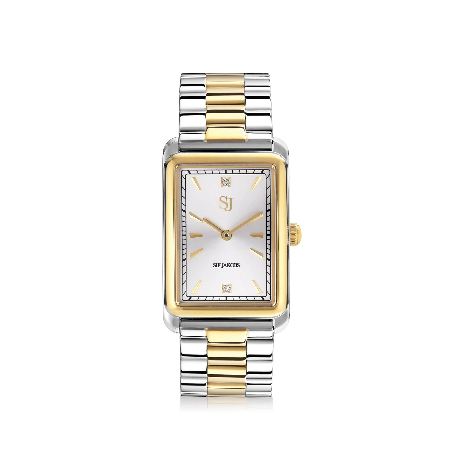 Elegante rechteckige Gliederarmbanduhr
