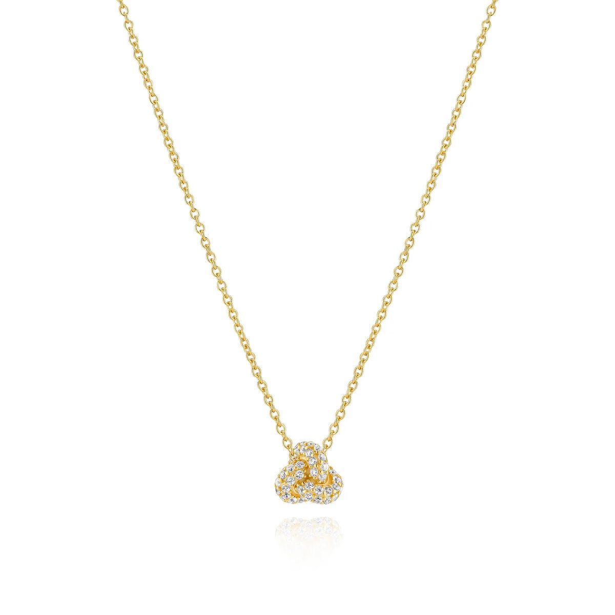Elegante Halskette mit Pavé-Knotenanhänger