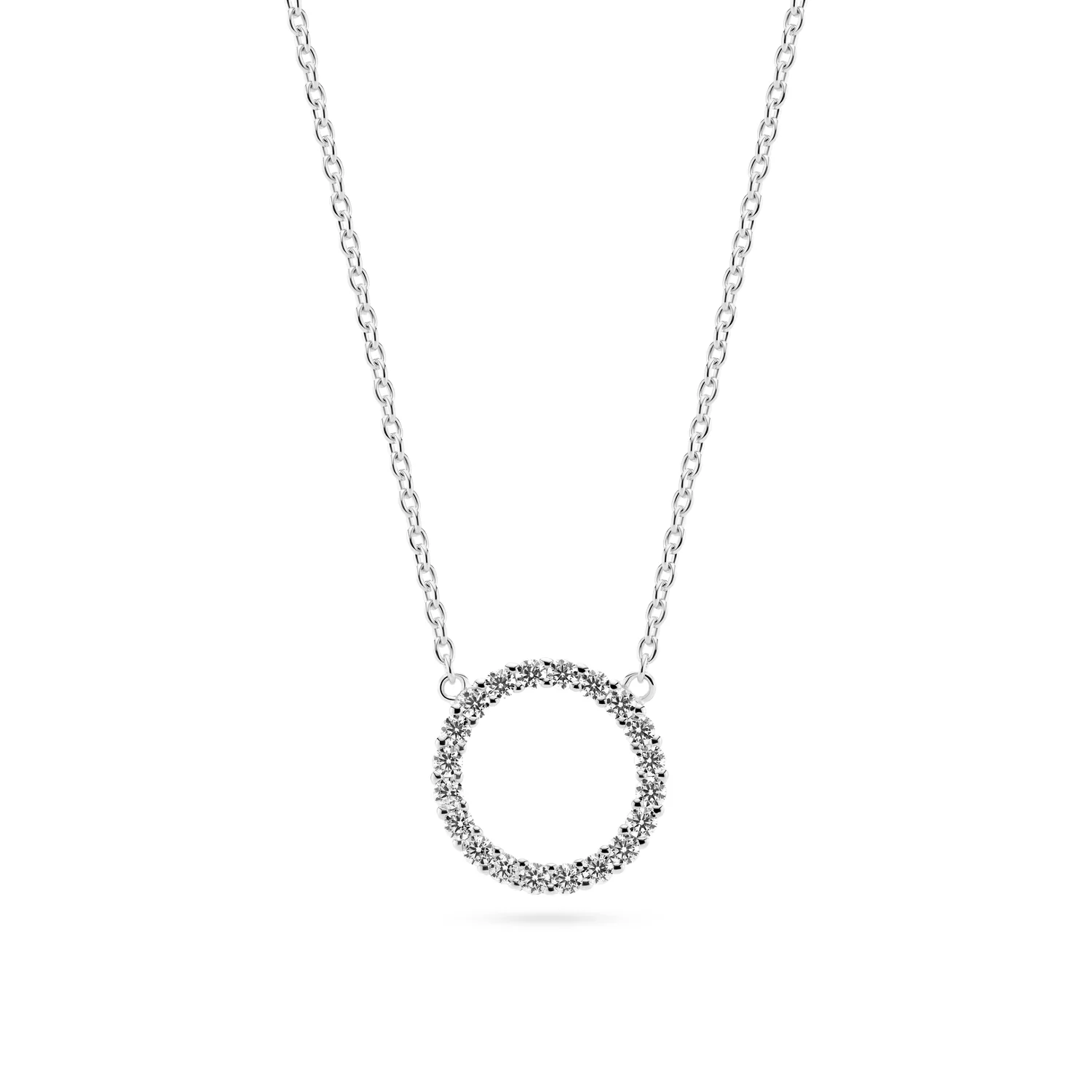 Glänzende Halskette mit Pavé-Kreisanhänger