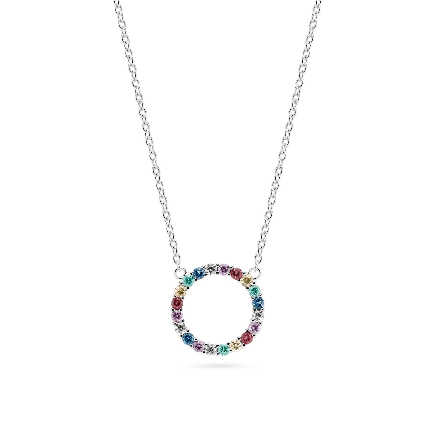 Biella Grande Regenbogen Kreis Halskette