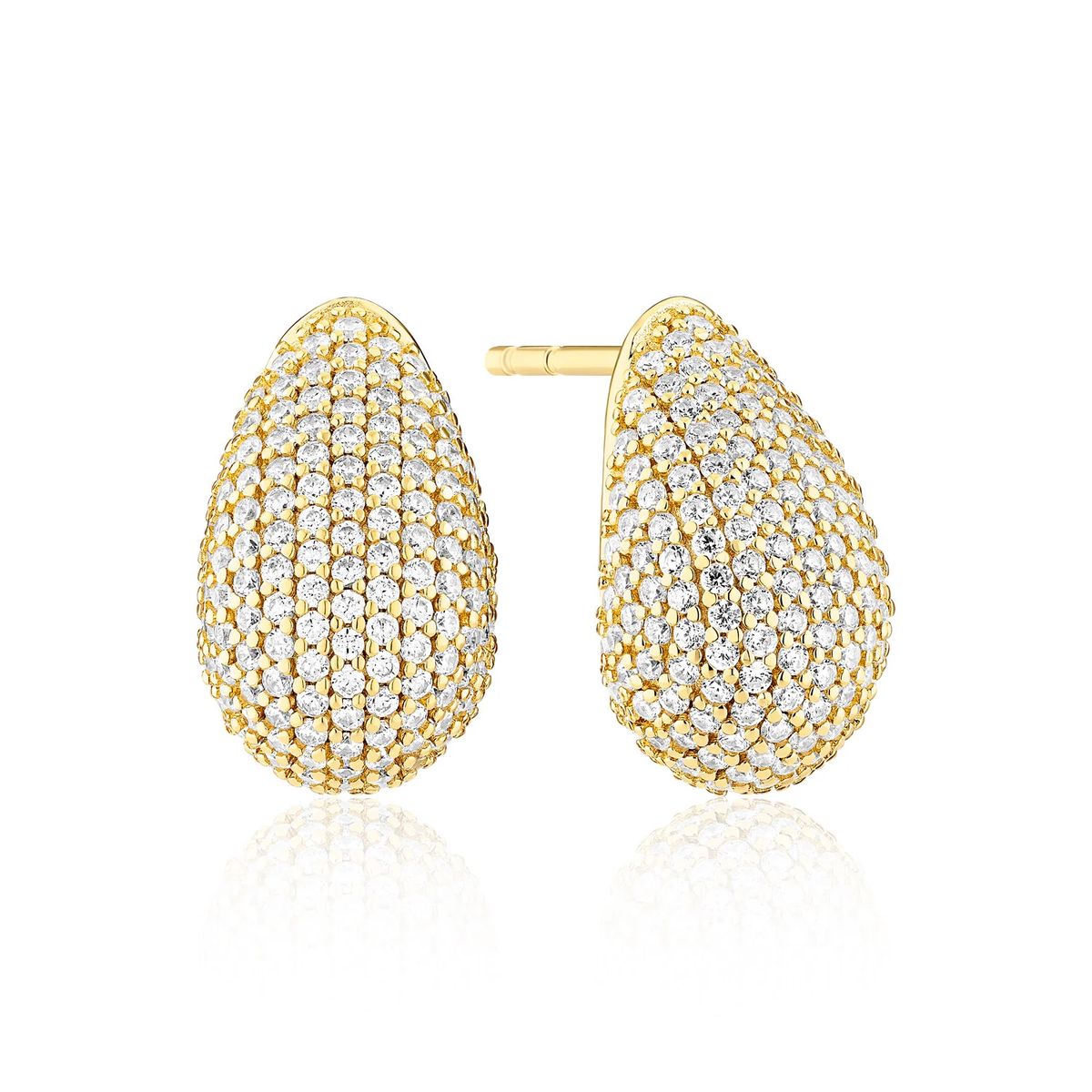 Elegante Tropfen-Ohrstecker mit Pavé-Besatz