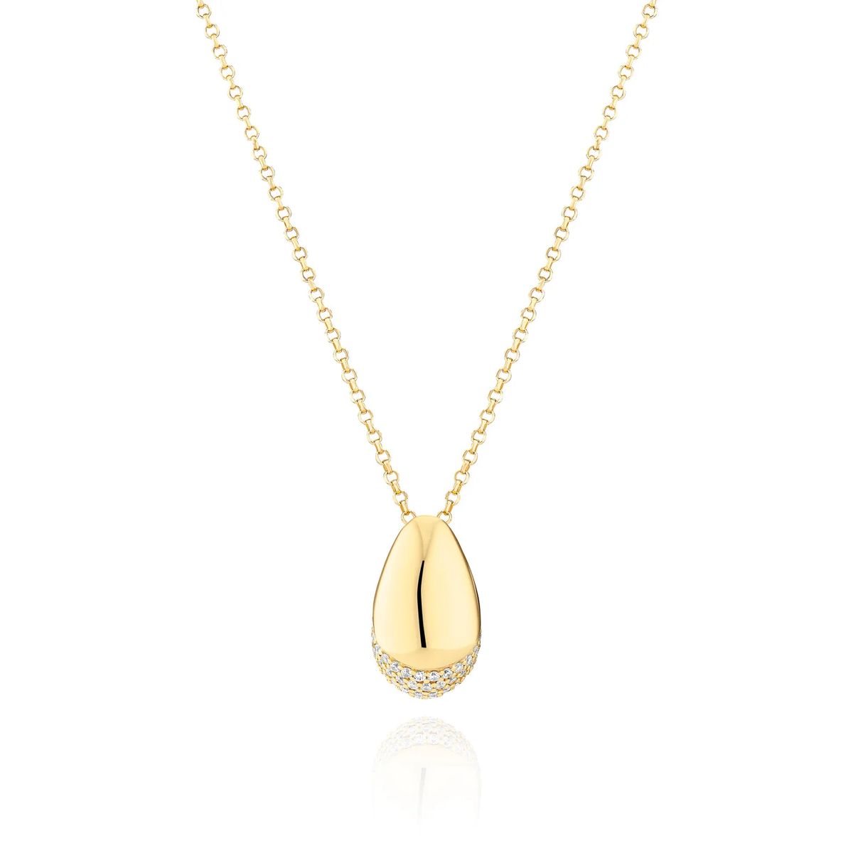 Goldene Halskette mit Tropfenanhänger