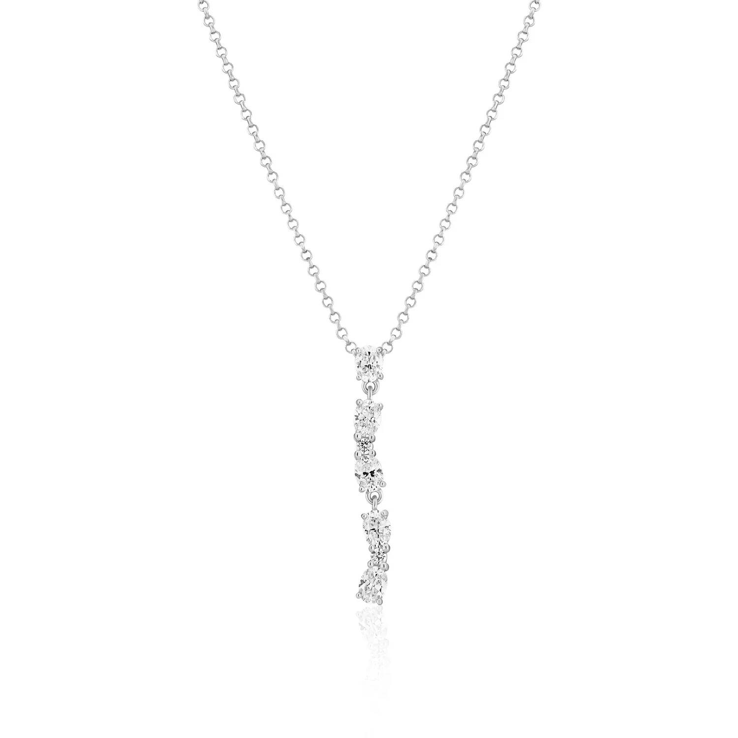 Elegante Halskette mit ovalem Steinanhänger