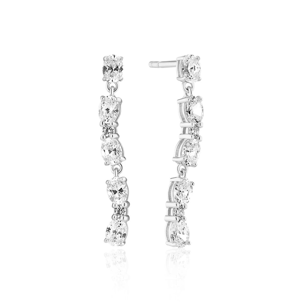 Elegante Tropfenohrringe mit Ovalsteinen