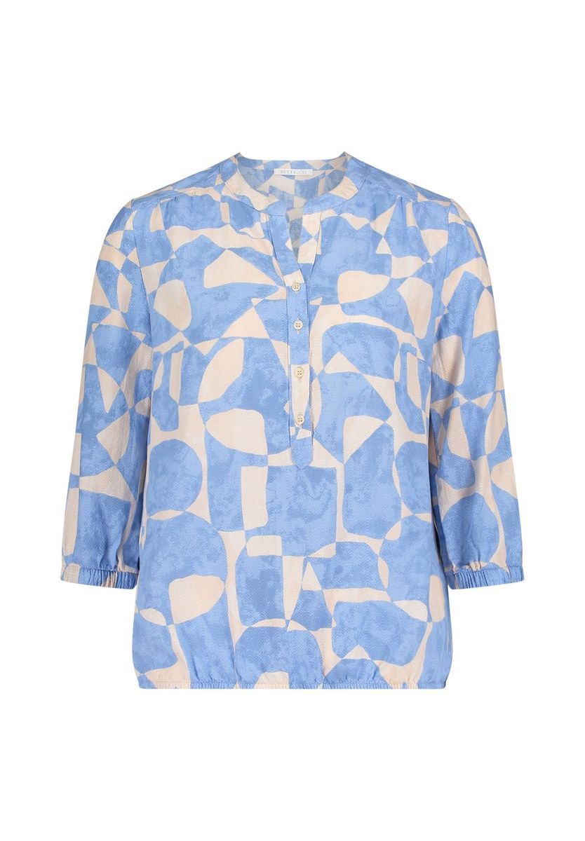 Abstrakte Bluse mit Split-Neck