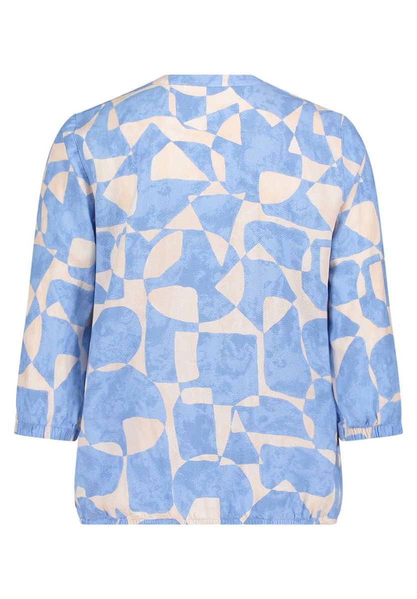 Abstrakte Bluse mit Split-Neck