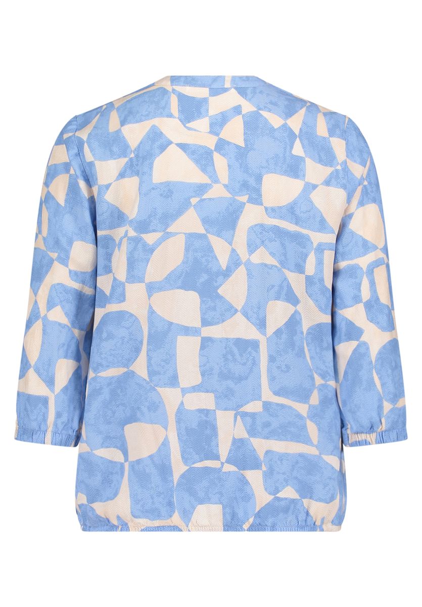 Abstrakte Bluse mit Split-Neck