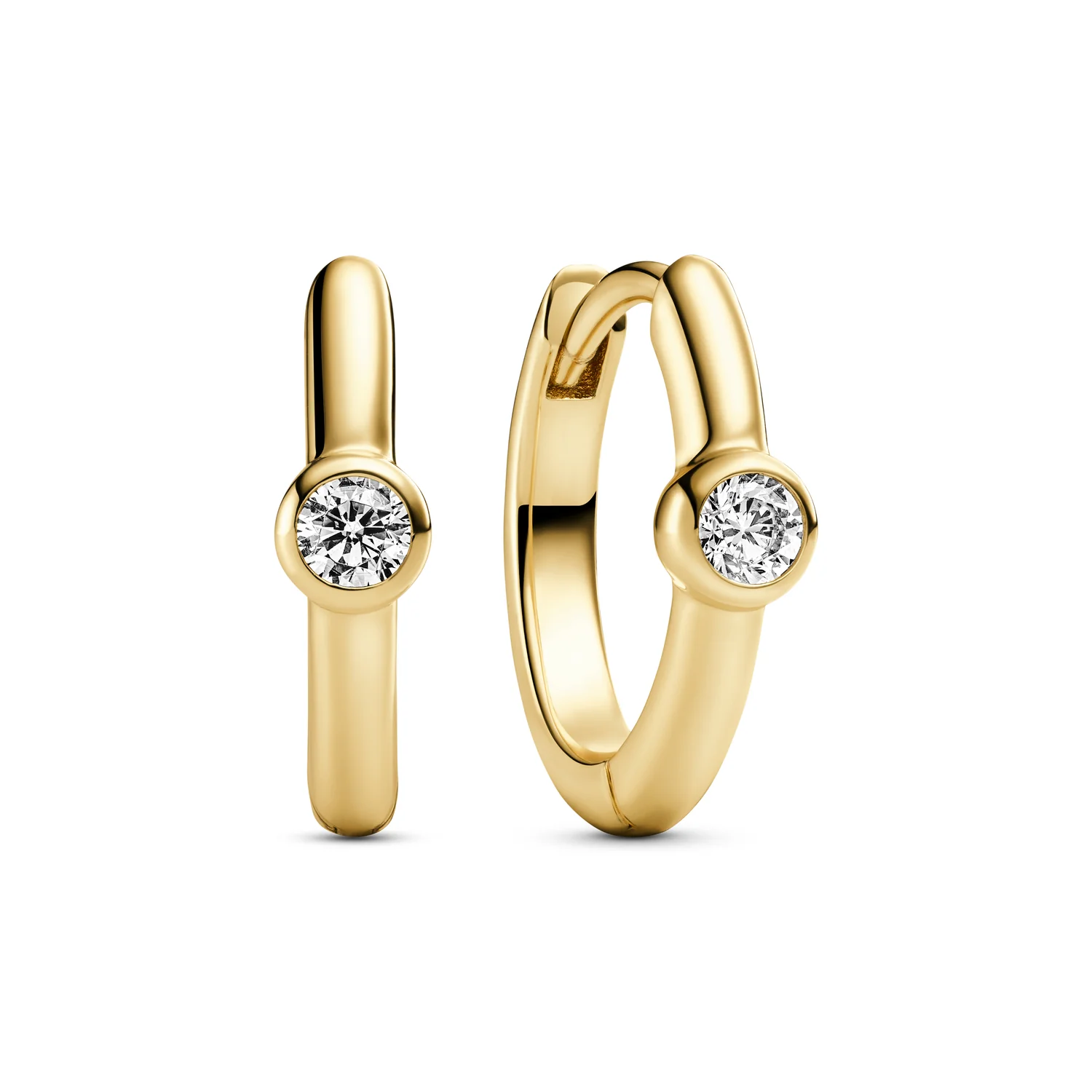 Minimalistische goldene Huggie-Ohrringe