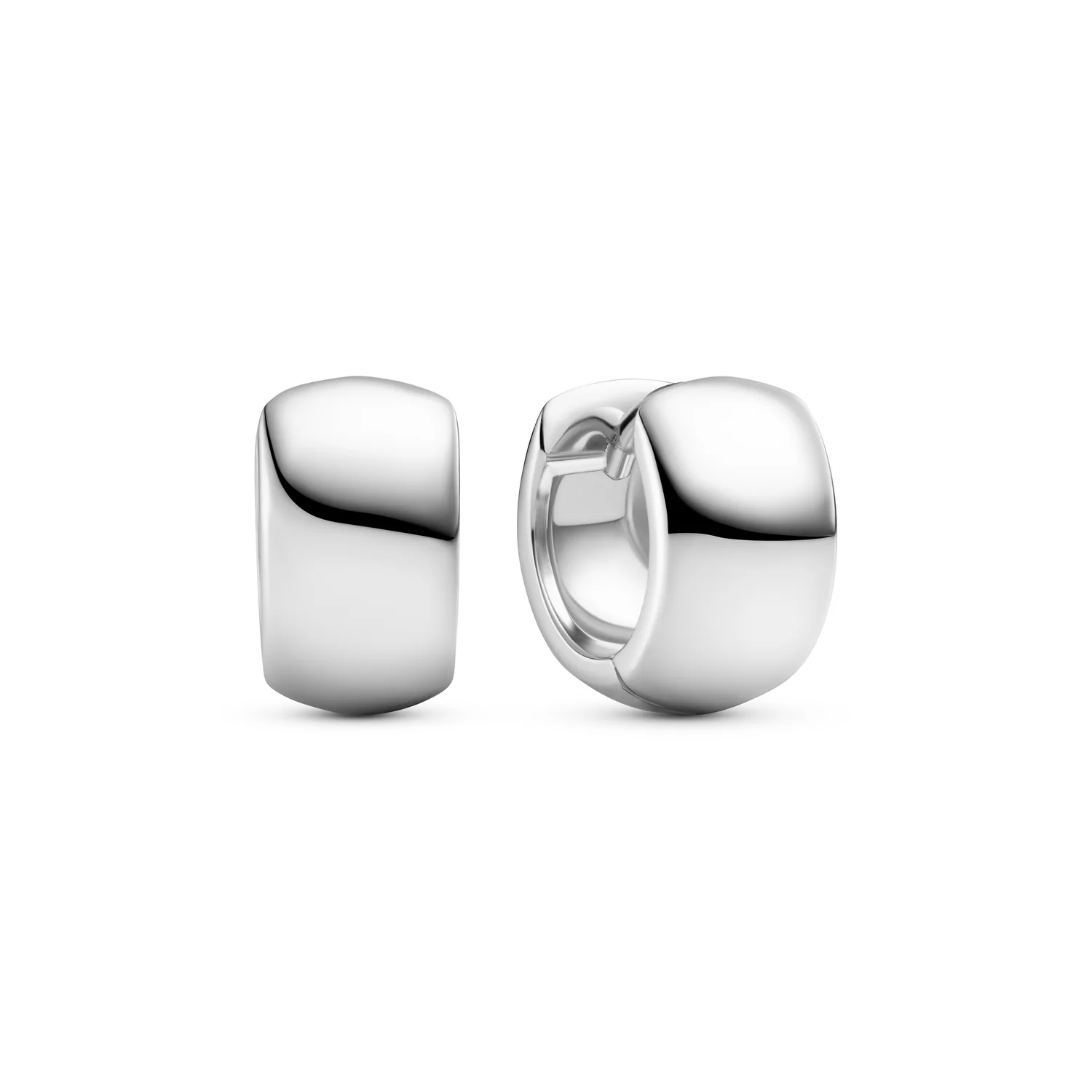 Polierte breite Huggie-Creolen