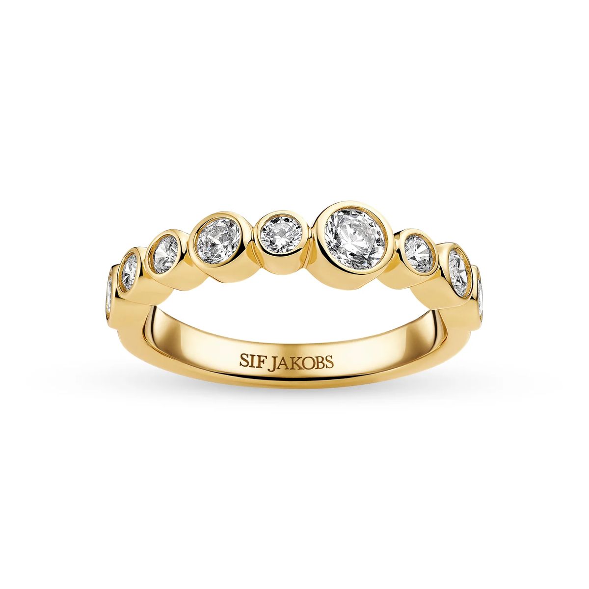 Ring mit graduierten Zirkonia-Steinen