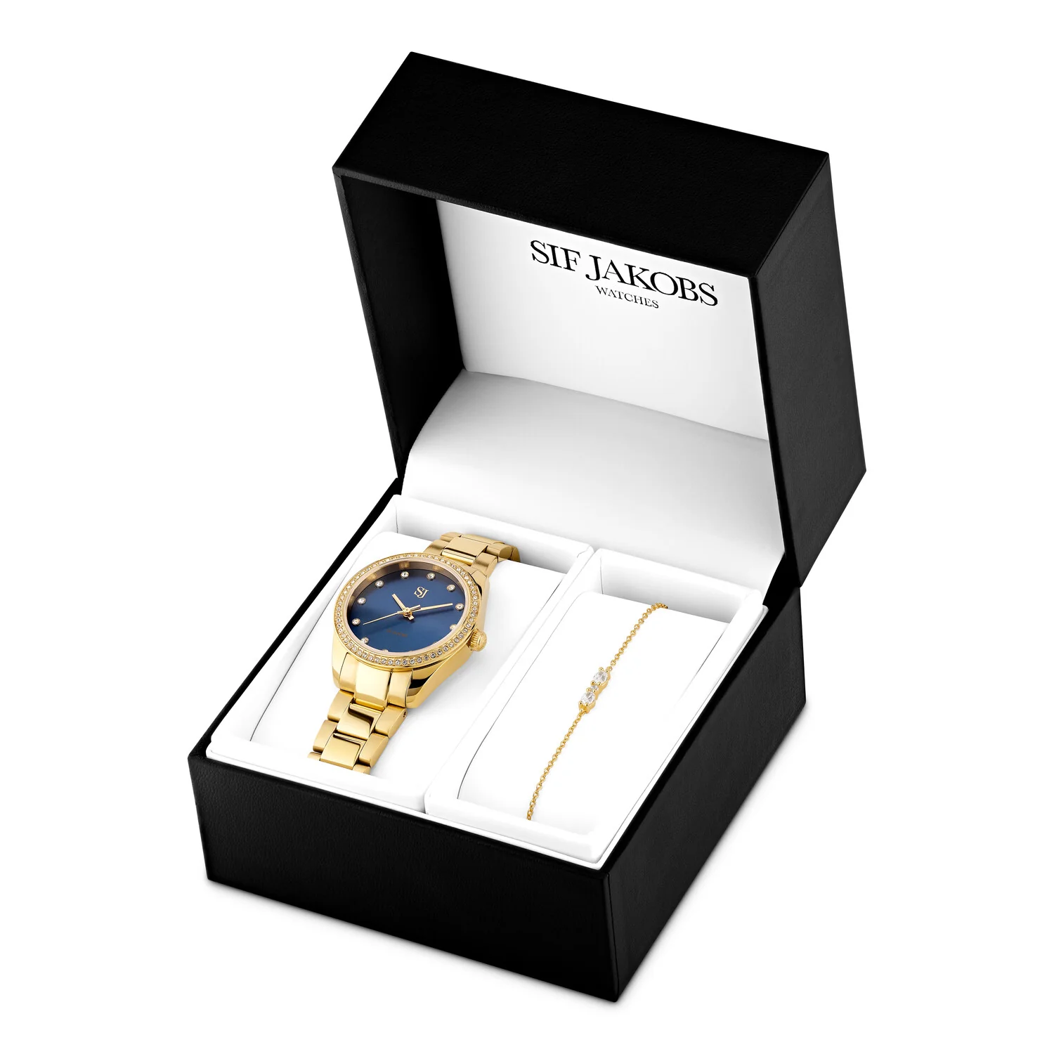 Elegantes Set aus Golduhr und Armband