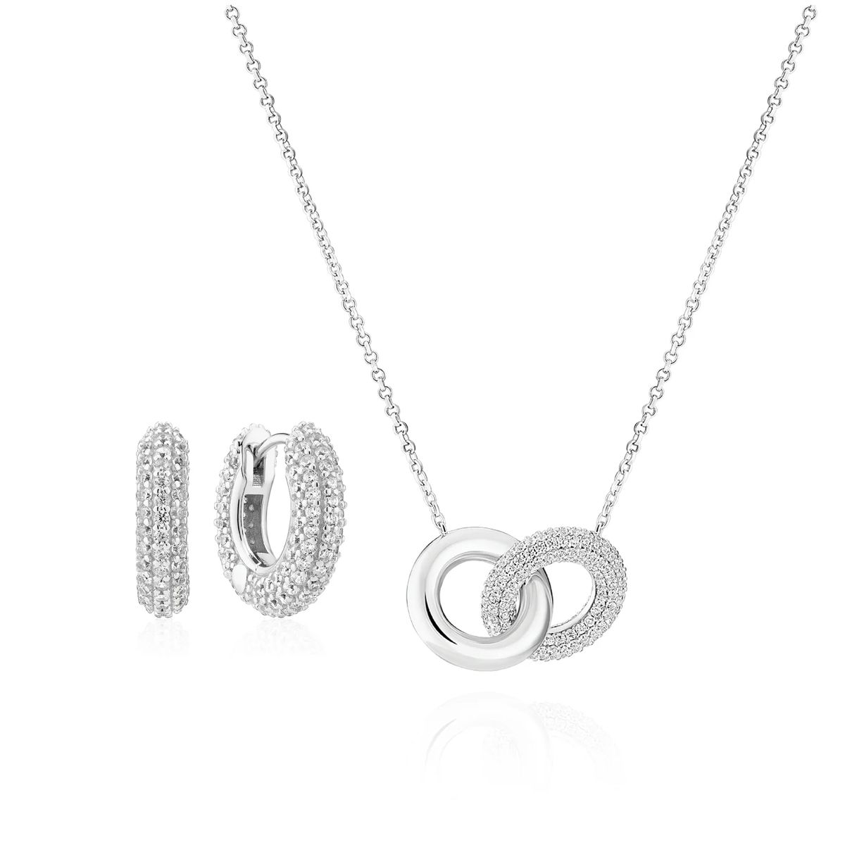 Set aus Kreishalskette und Creolen