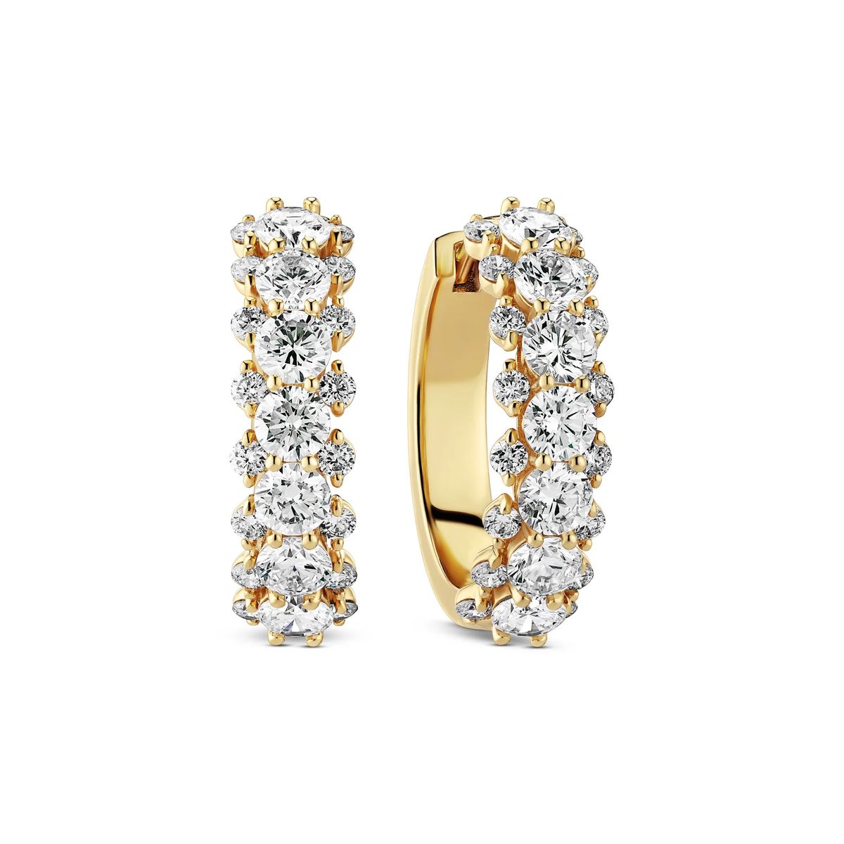 Elegante diamantbesetzte Gold-Huggies